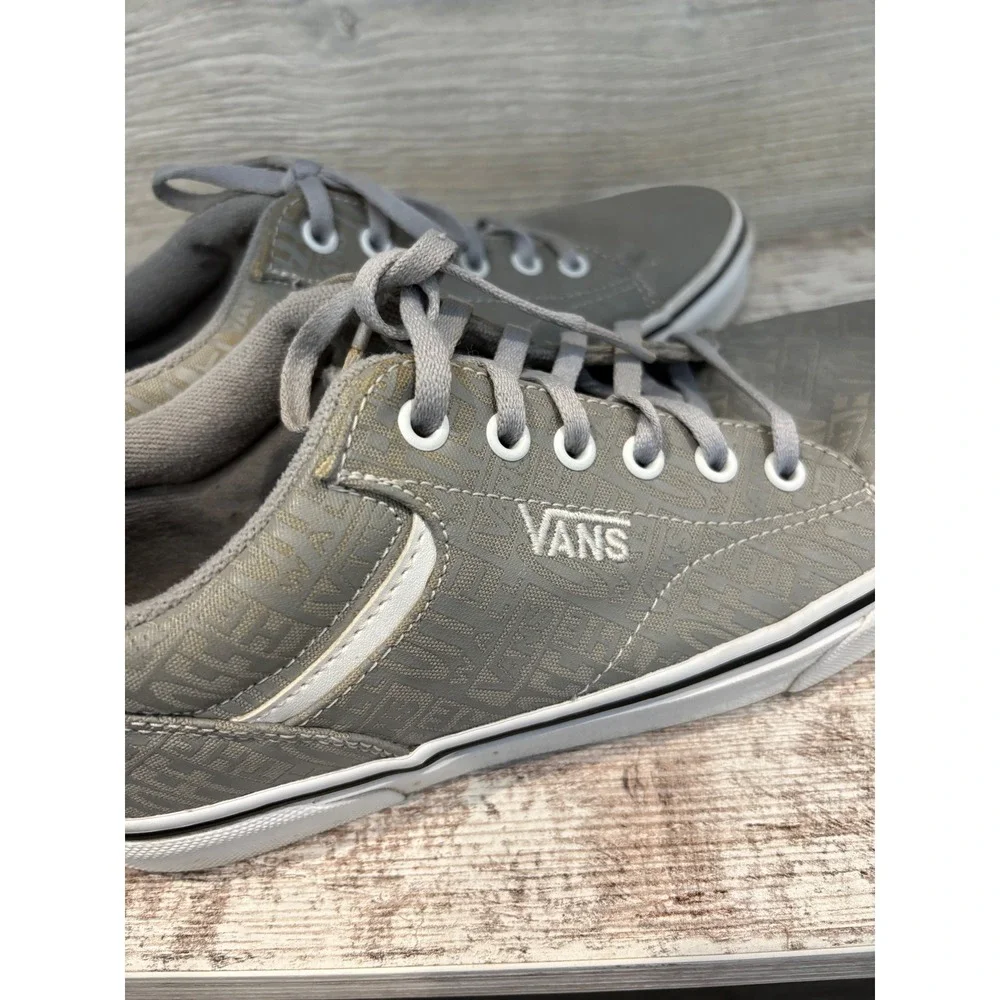 Vans Mens Low Top Sneakers Gray Textured Logo Casual Lace‎ Up Shoes Size 8